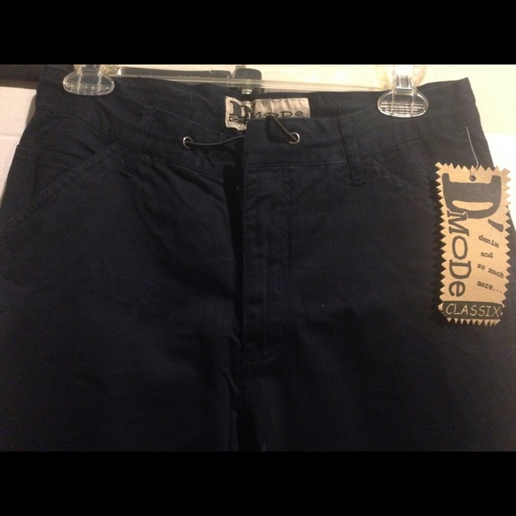 Navy Blue Junior Pants flare-100% Cotton! - Picture 3 of 7